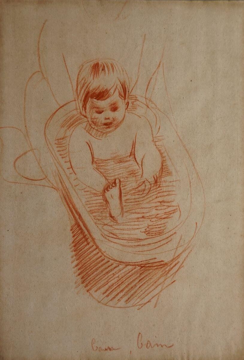 Paulette Helleu, bébé, dans son bain