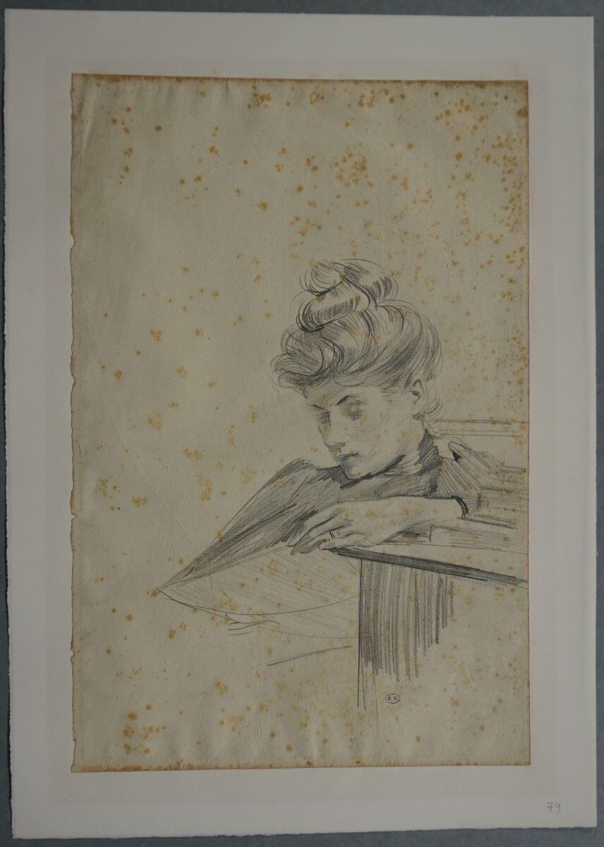 Alice Helleu lisant ; Esquisse de bébé (verso)