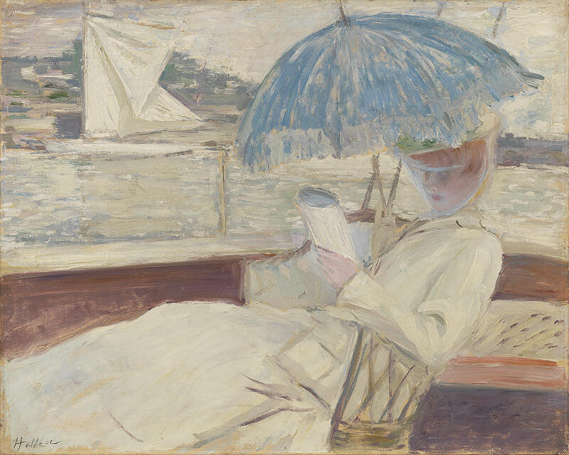 Alice Helleu sur un yacht à Hamble River