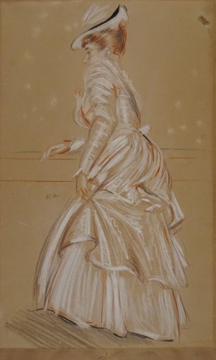 Alice Helleu (?) en robe blanche