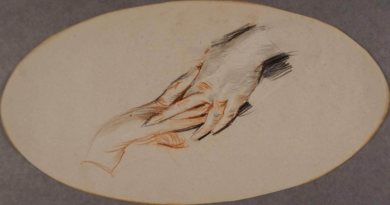 Étude de mains croisées ; Esquisse (verso)