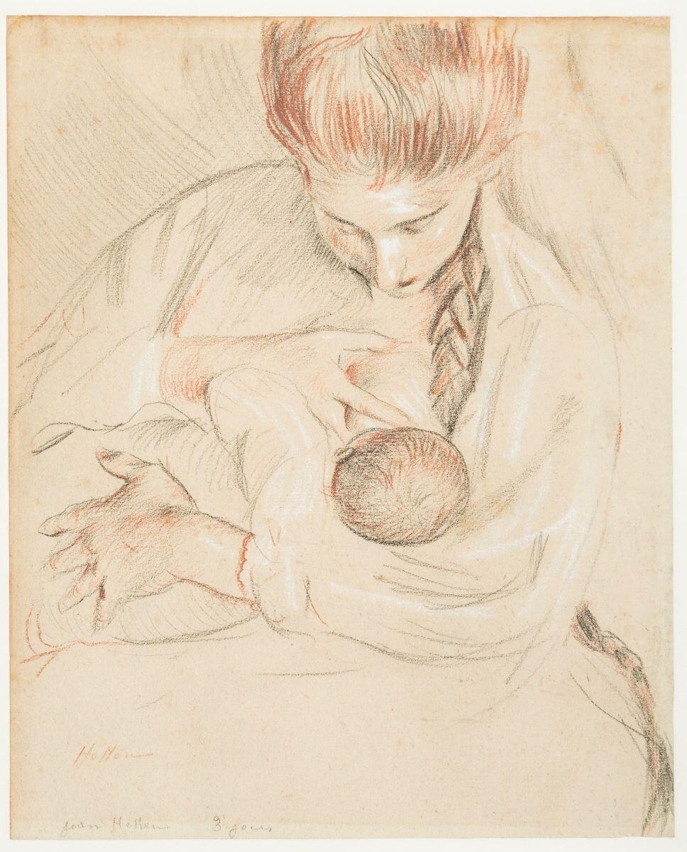 Alice Helleu allaitant Jean Helleu à trois jours