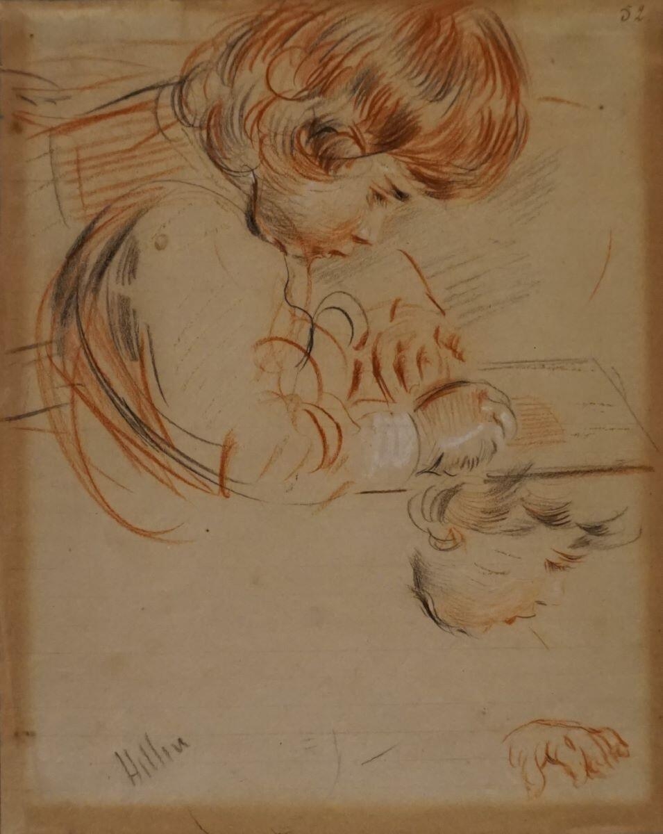 Paulette Helleu, enfant, dessinant ; Un Personnage [enfant ?] se retournant (verso)