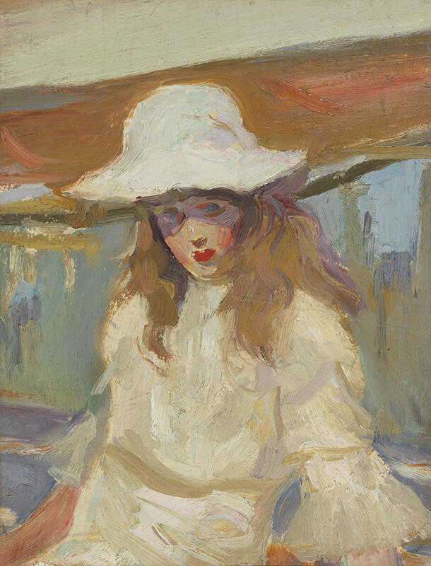 Ellen Helleu au chapeau blanc