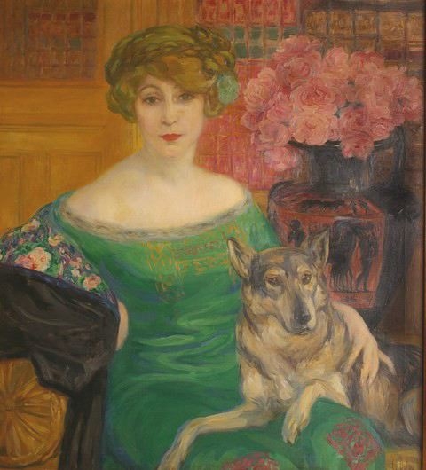 Rosemonde Gérard avec son chien