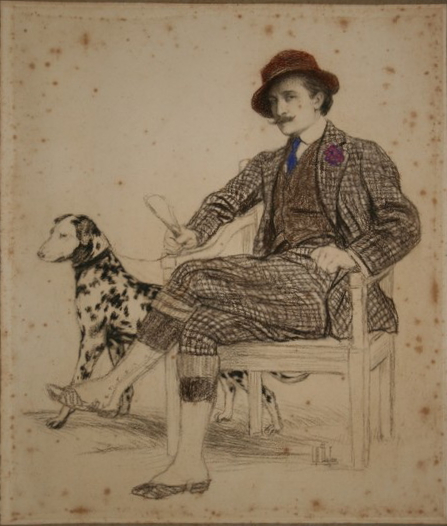 Edmond Rostand et son chien dalmatien