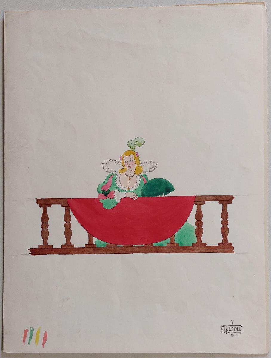 Illustration pour Cyrano de Bergerac : Roxane à la tribune du théâtre