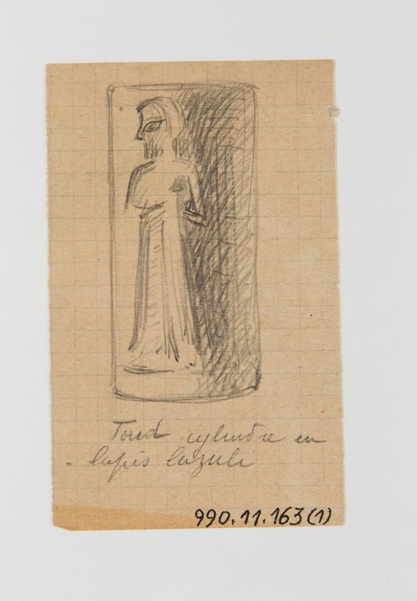 Sceau cylindre en lapis lazuli du trésor de Tôd (titre factice)