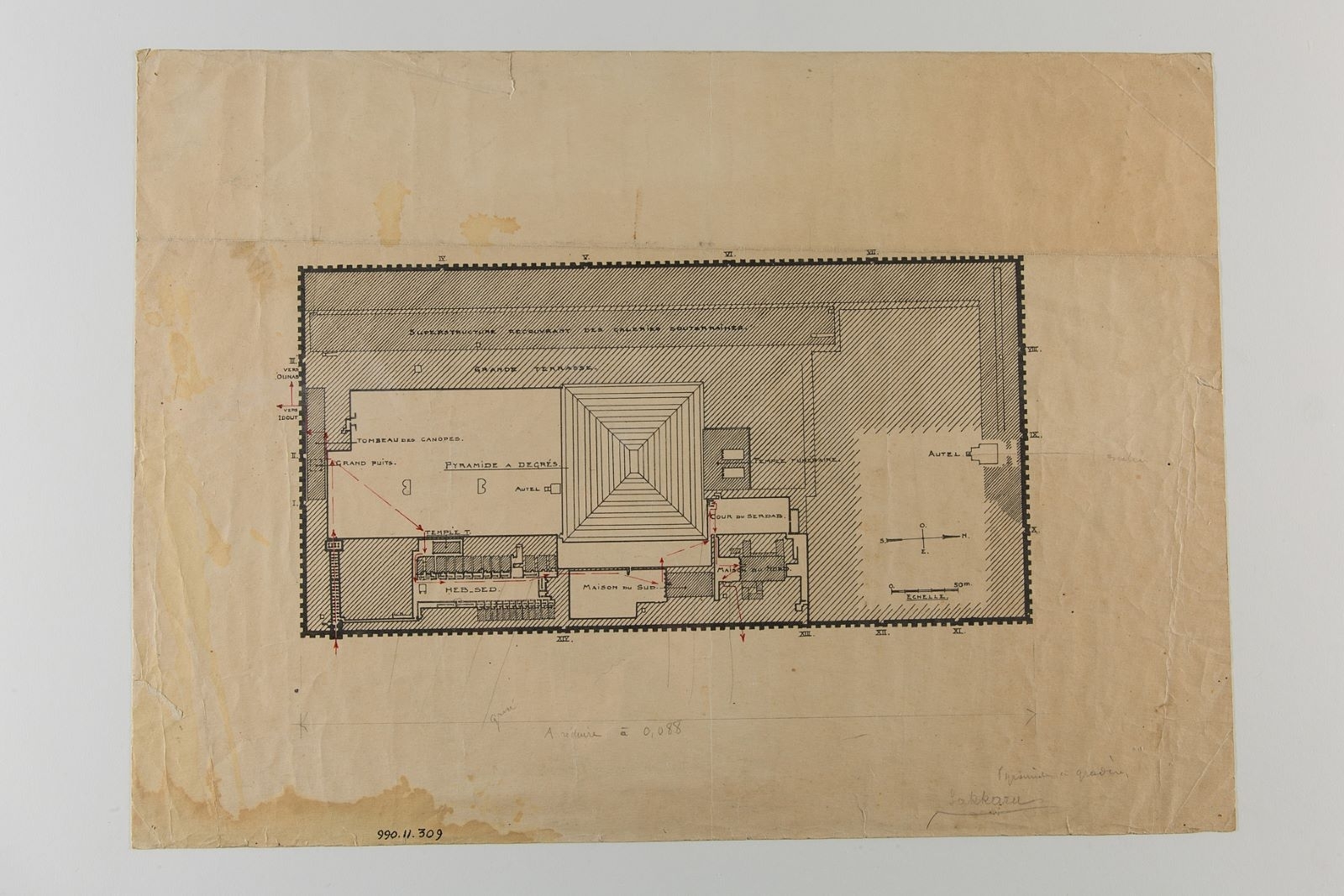 Plan de la pyramide de Djéser et son enceinte (titre factice)
