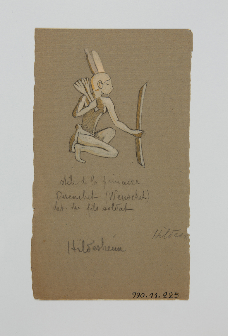 Soldat agenouillé tenant un arc dans sa main (titre factice)