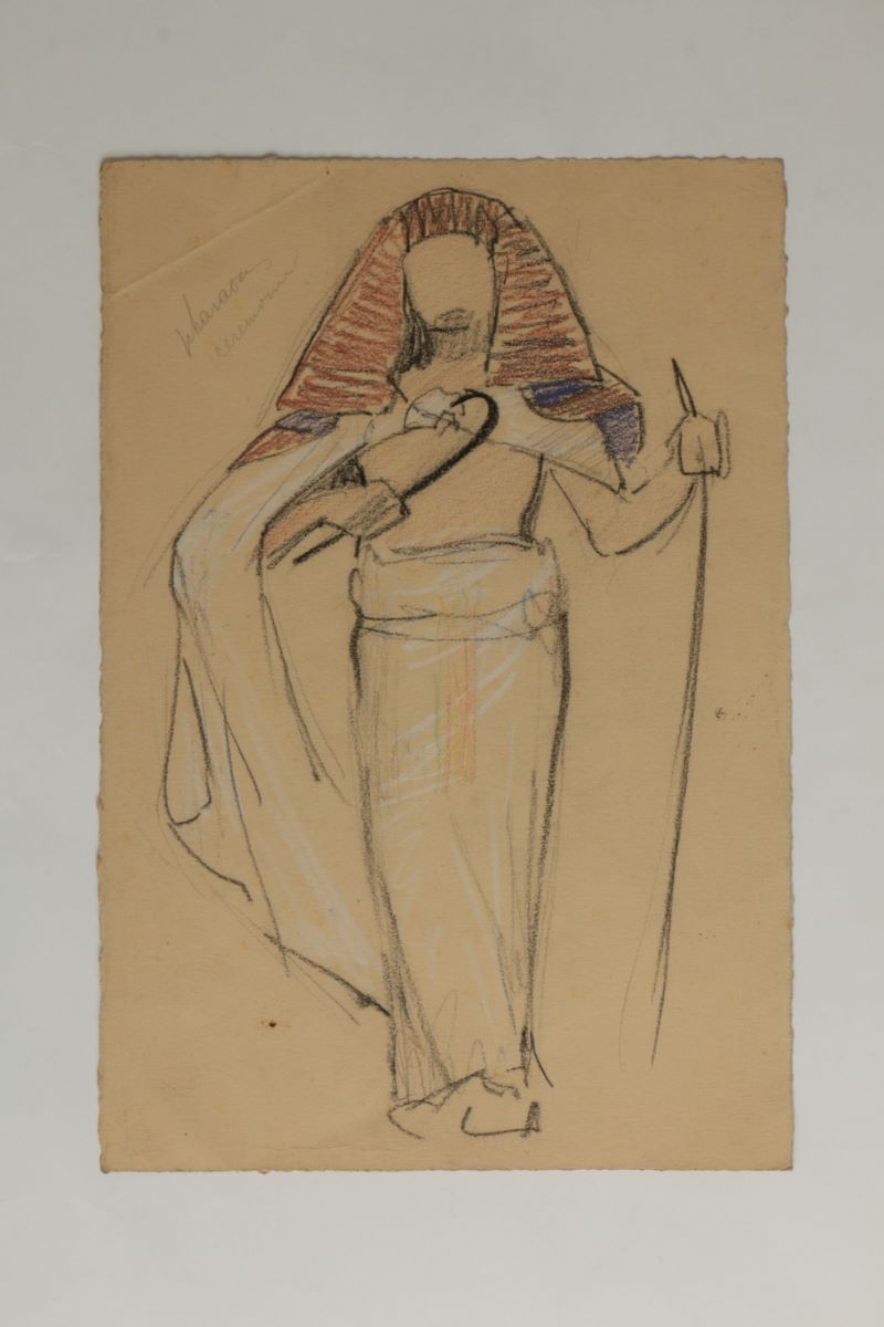 Un pharaon en costume de cérémonie (titre factice)