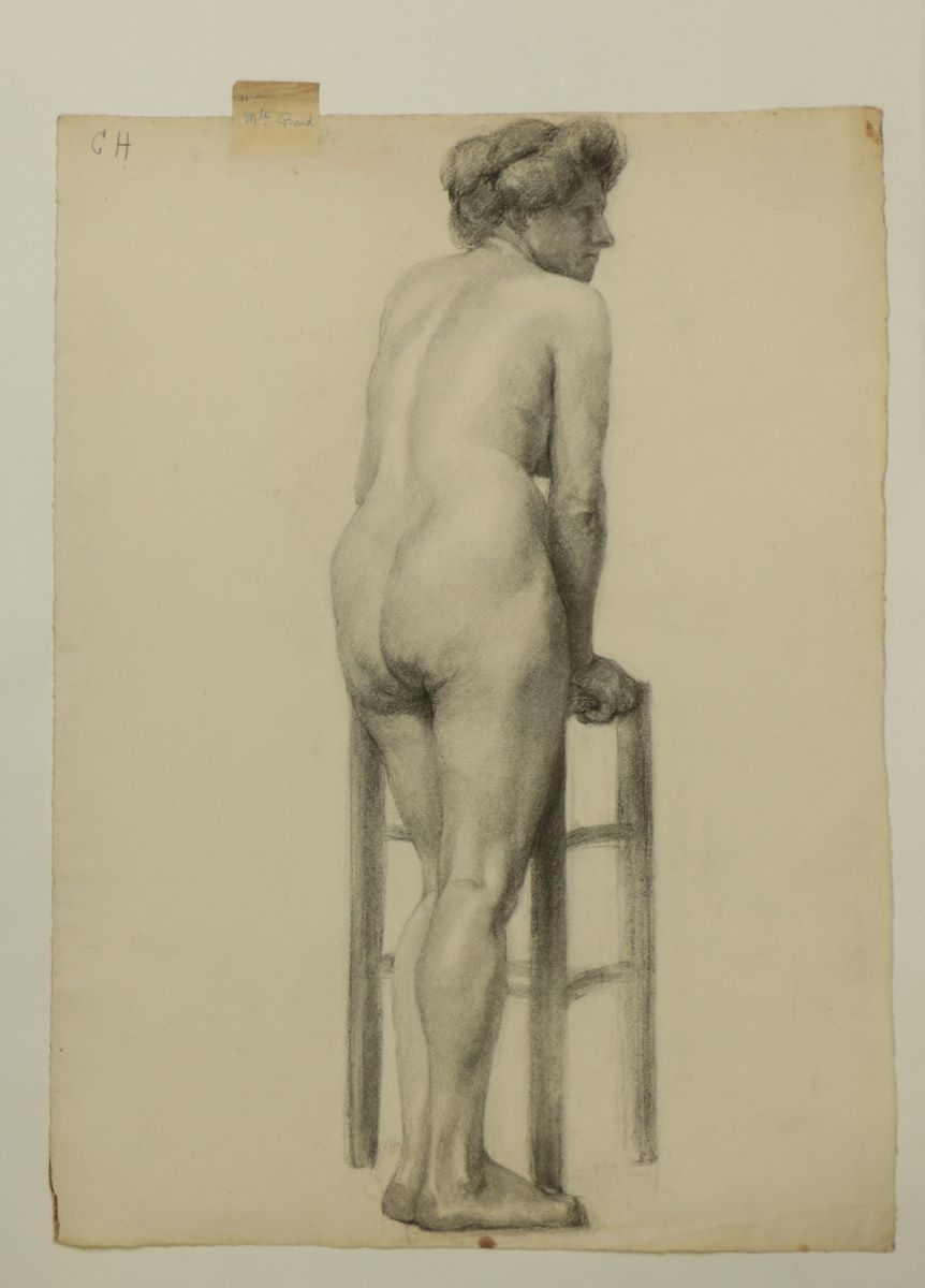 Académie Julian : dessin de nu féminin (titre factice)