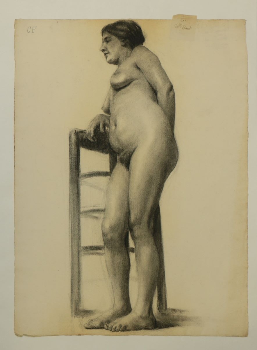 Académie Julian : dessin de nu féminin (titre factice)