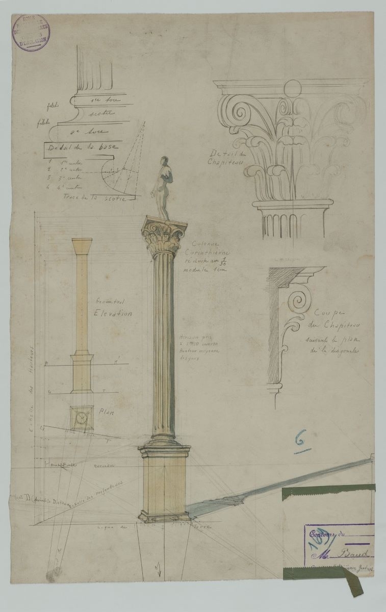 Concours d’émulation des Beaux-Arts de Paris : dessin d’architecture (titre factice)