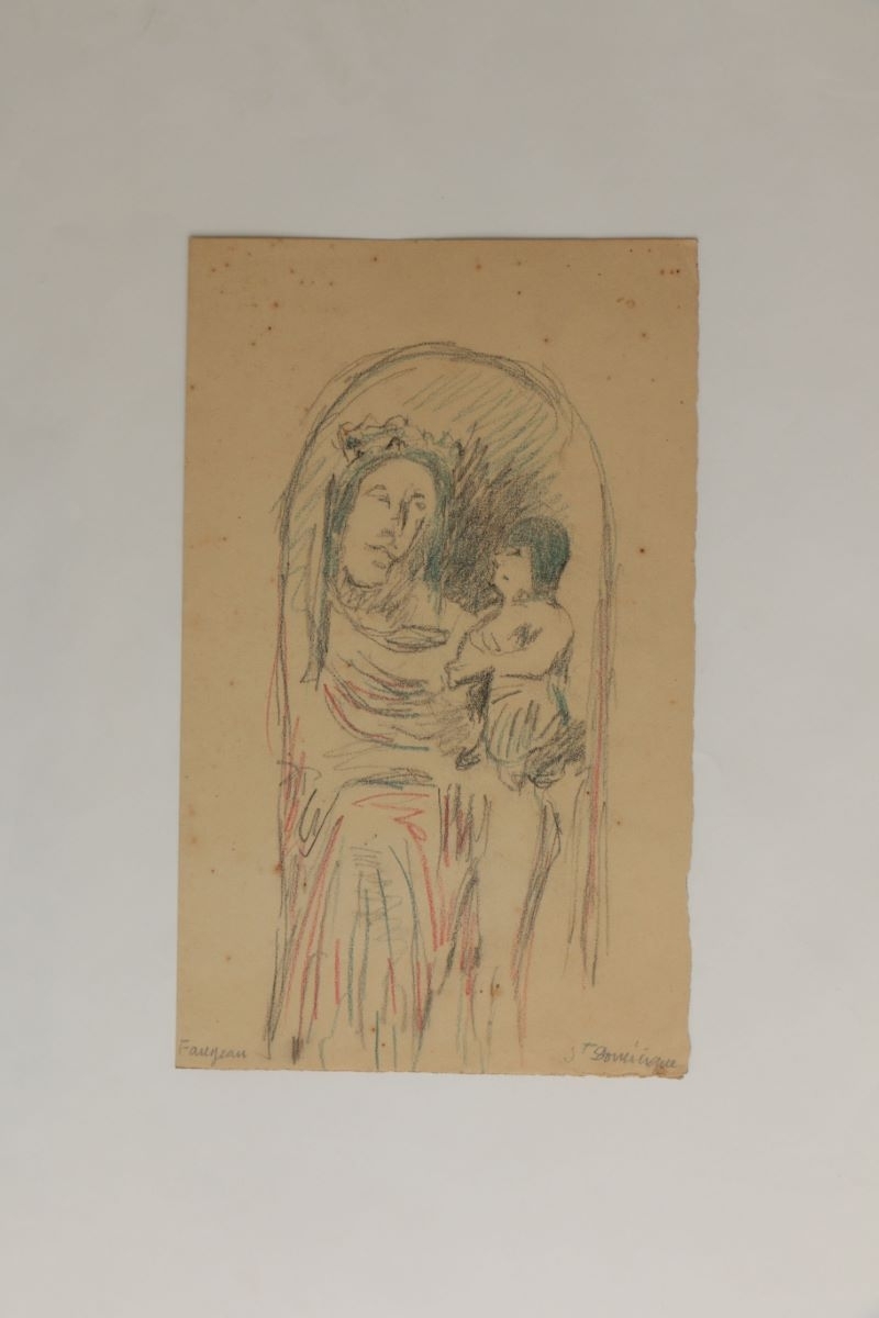 Vierge à l’enfant polychrome de l’église de Fanjeaux (titre factice)