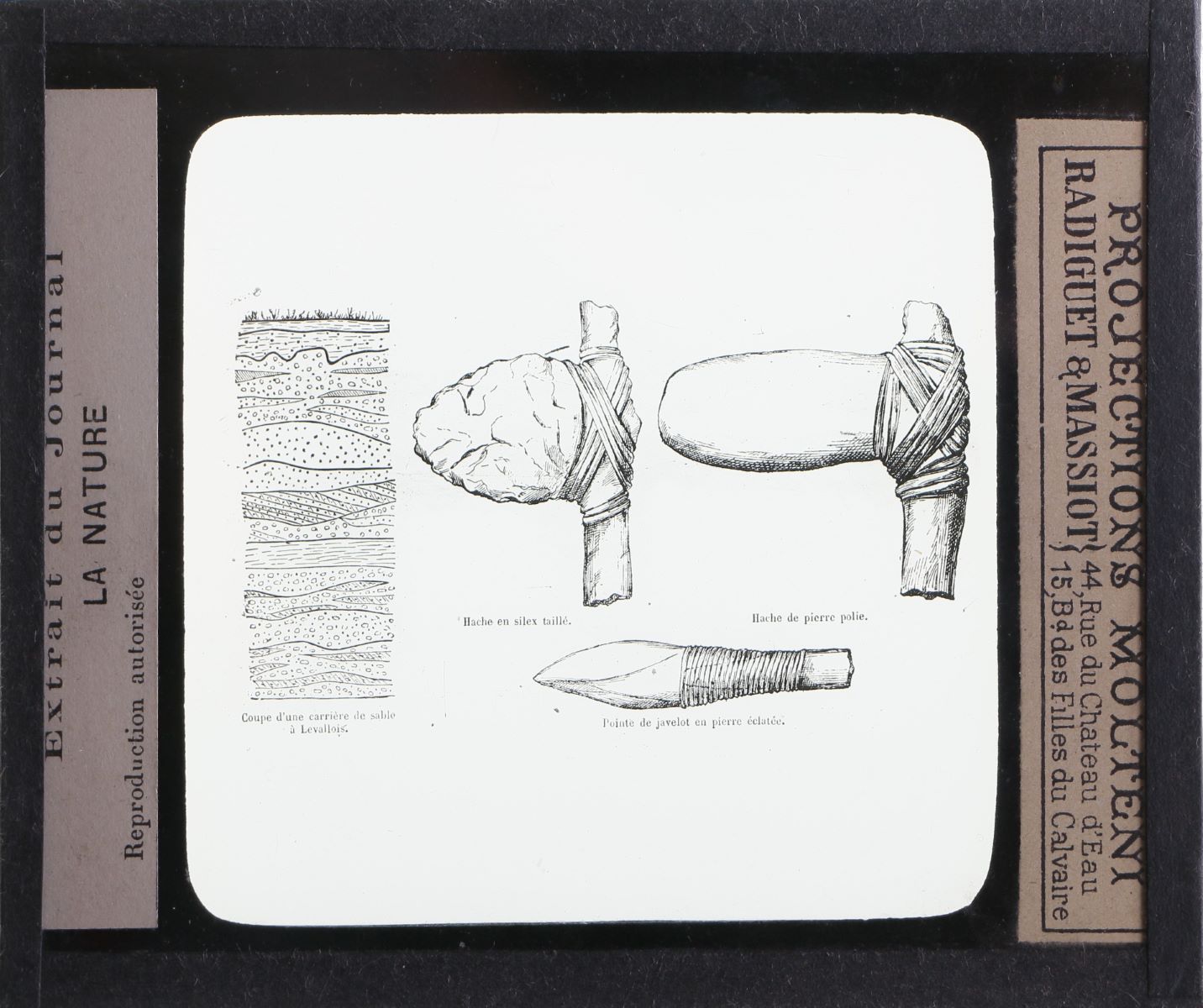 Outils de l'âge de pierre - Haches taillées et polies - Pointes de javelot (titre inscrit)