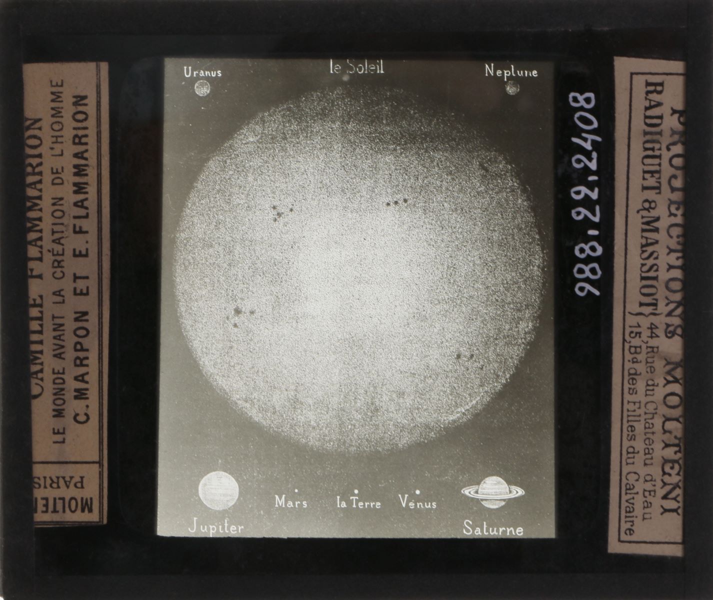 Grandeur comparée du soleil et des principaux mondes de son système (titre inscrit)