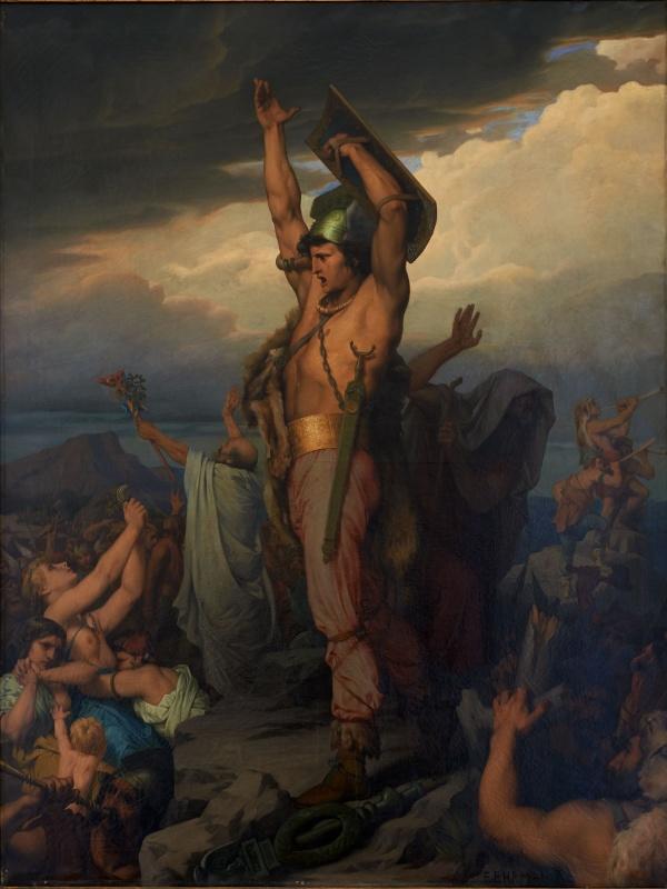 Vercingétorix appelant les Gaulois à la défense d'Alésia (titre récent) ; Vercingétorix appelant les Gaulois à la défense d'Alaise (titre du Salon)