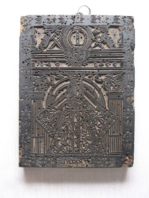 Matrice de gravure sur bois de sainte Reine
