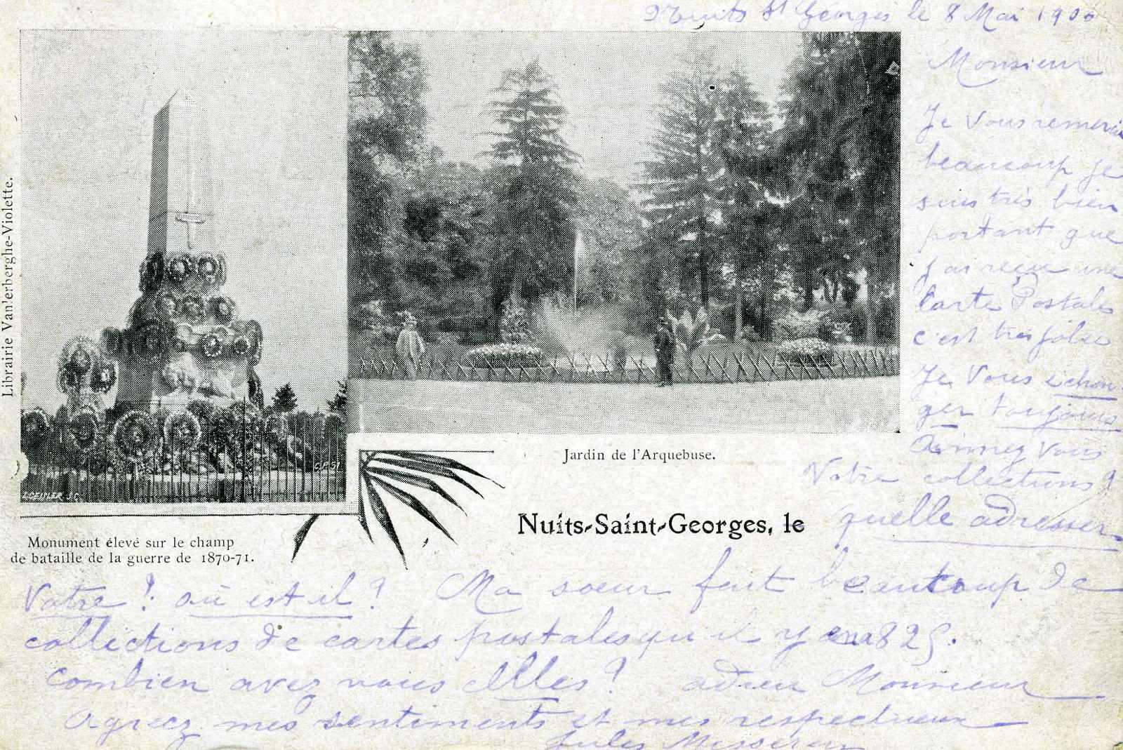 Jardin de l'Arquebuse et Monument élevé sur le champ de bataille de la guerre 1870-71 (titre inscrit)