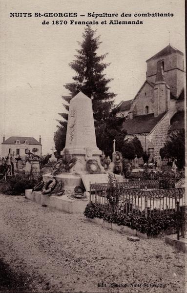 NUITS St-GEORGES - Sépulture des combattants / de 1870 Français et Allemands (titre inscrit)