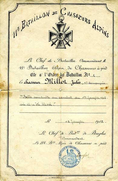 11e BATAILLON DE CHASSEURS ALPINS (titre inscrit)