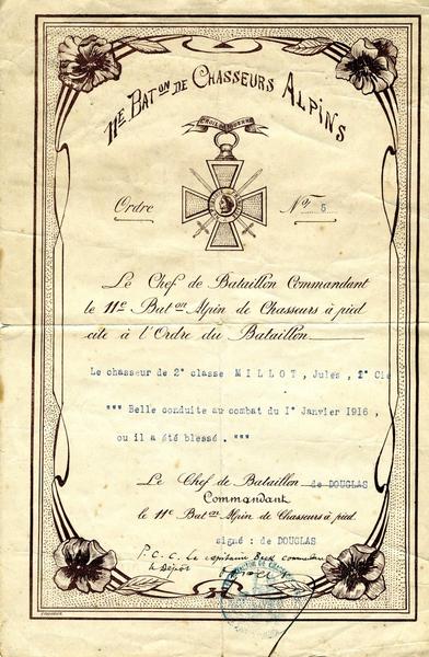 11e BAT DE CHASSEURS ALPINS (titre inscrit)