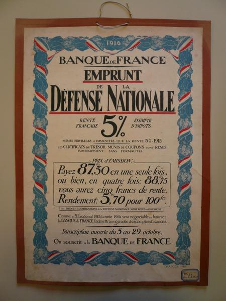 1916 / BANQUE DE FRANCE / EMPRUNT / DE LA / DEFENSE NATIONALE (titre inscrit)