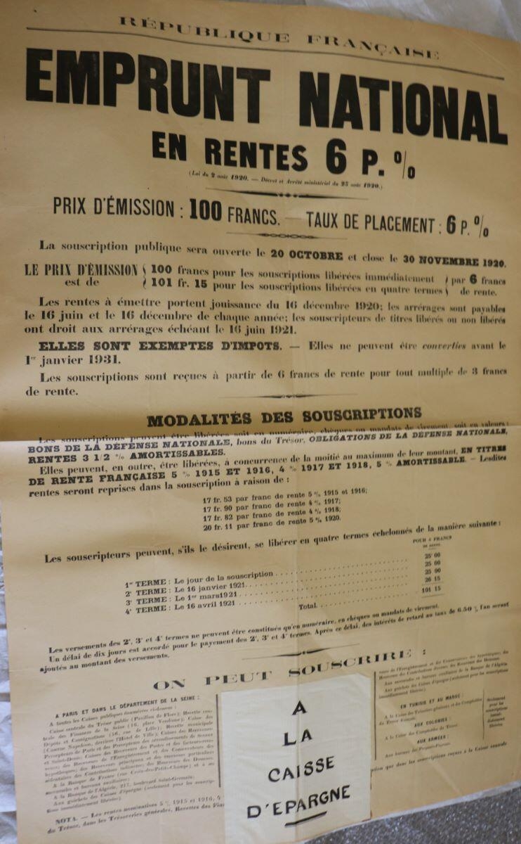 EMPRUNT NATIONAL / EN RENTES 6 P. % (titre inscrit)