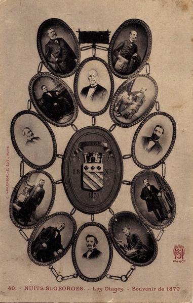 40. - NUITS-St-GEORGES.- Les Otages. - Souvenir de 1870 (titre inscrit)