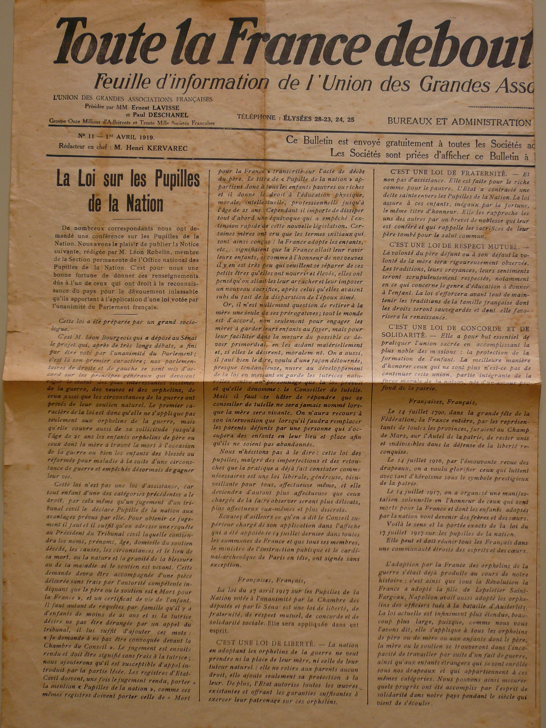 Toute la France debout pour la Victoire du droit (titre inscrit)