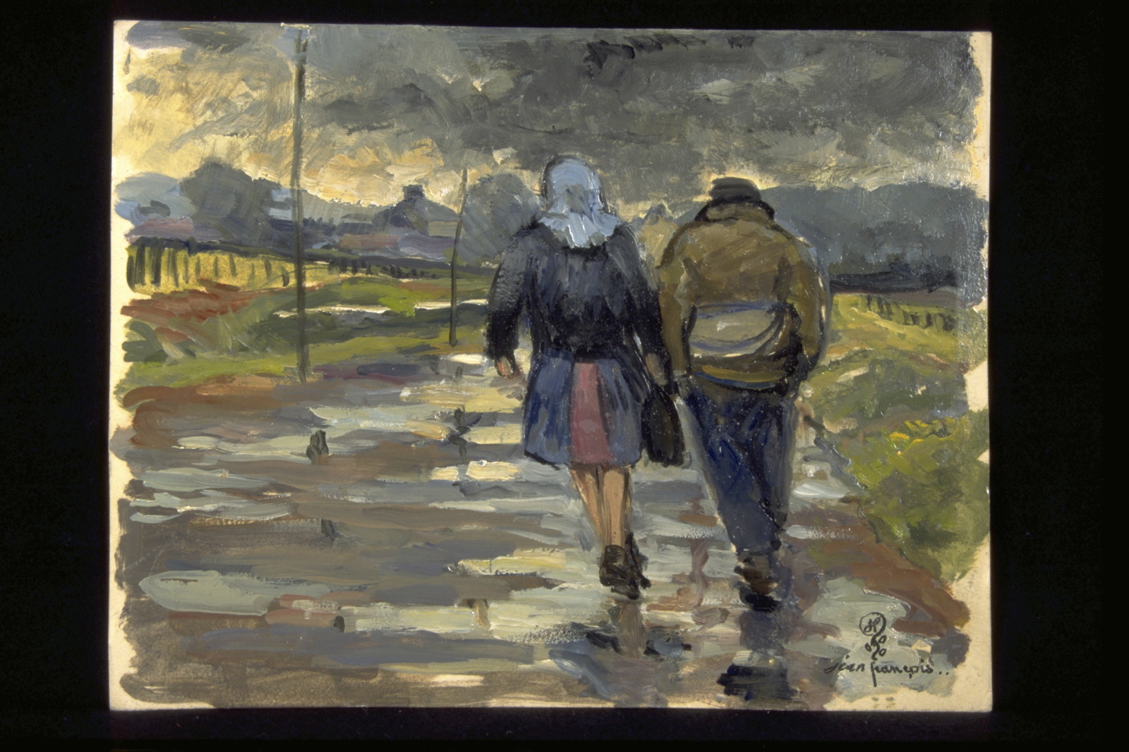 La giboulée. Chenôve. Pluie de printemps (titre inscrit, au verso)
