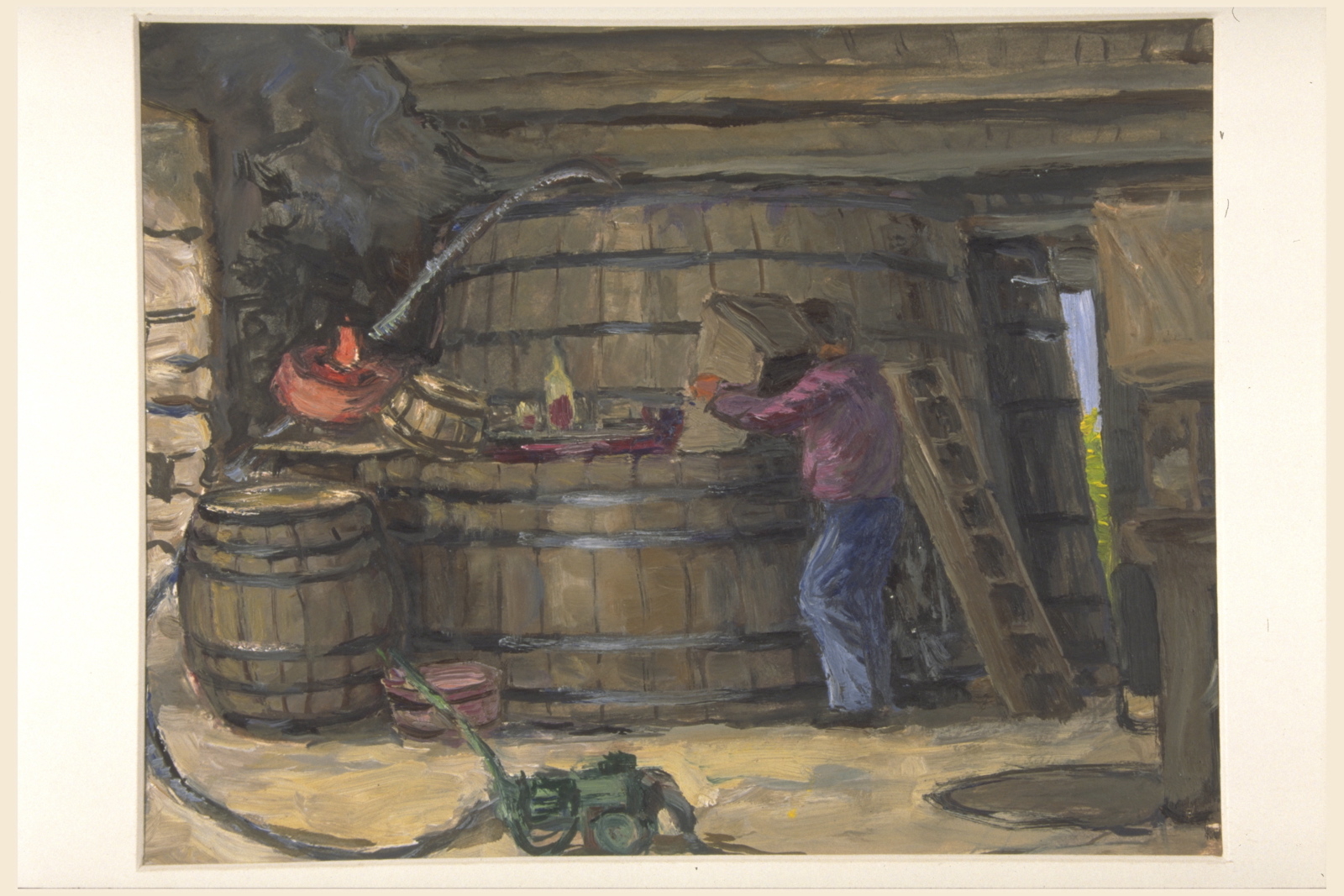 Automne cuverie, Vougeot, soutirage (titre inscrit, au verso)