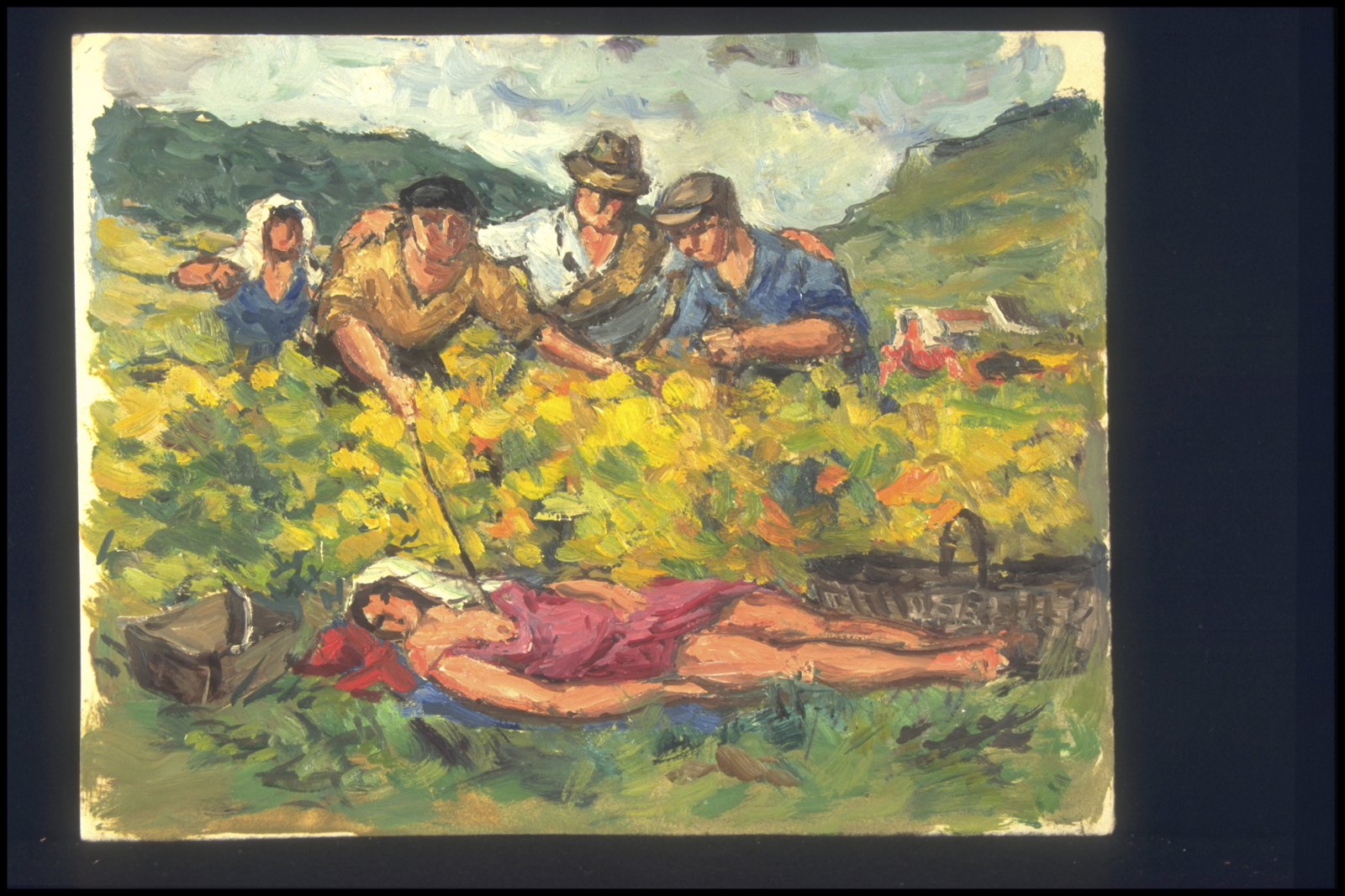 Automne vendanges, sièste (titre inscrit, au verso)