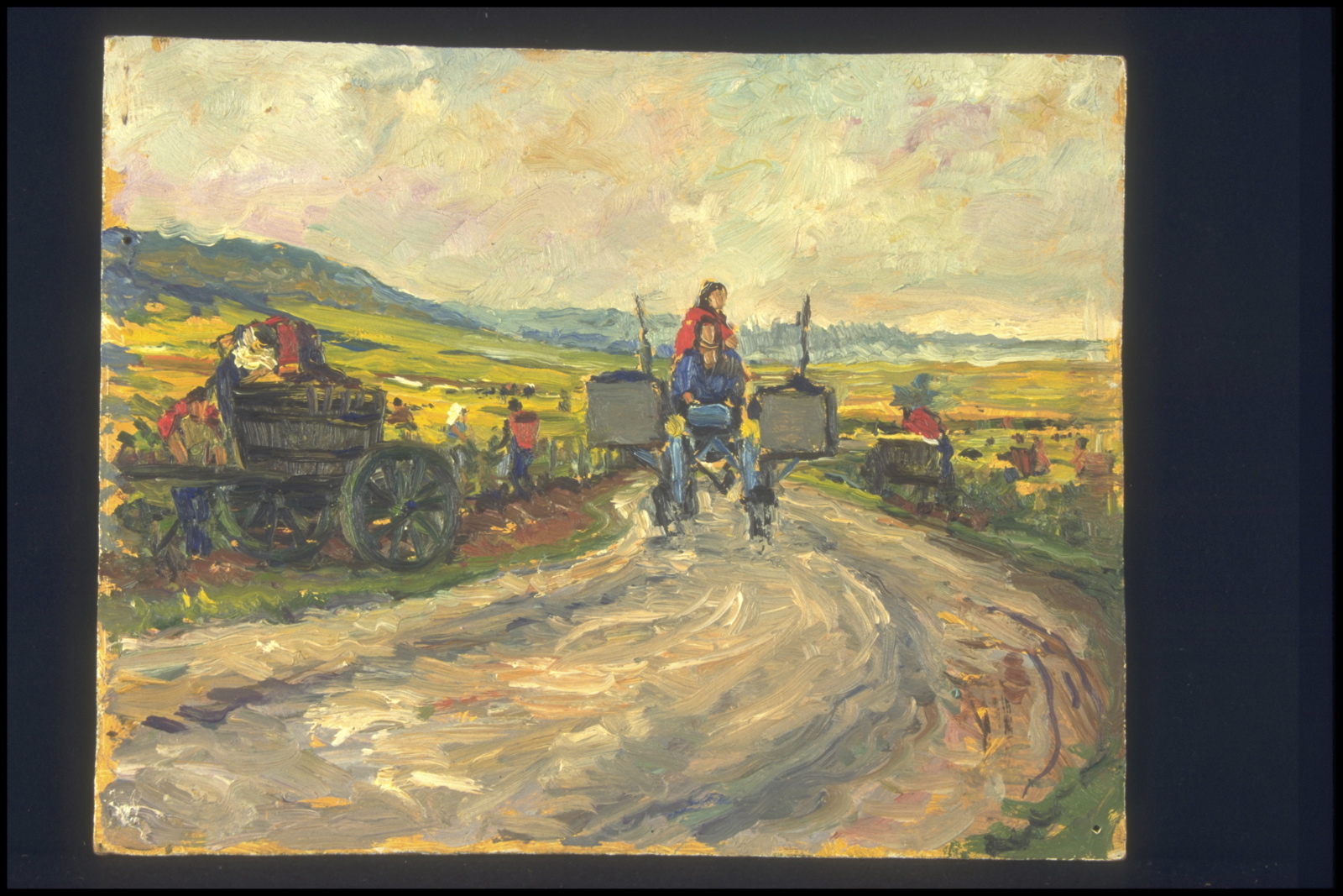 Automne vendanges, soir de vendanges à Morey (titre inscrit, au verso)