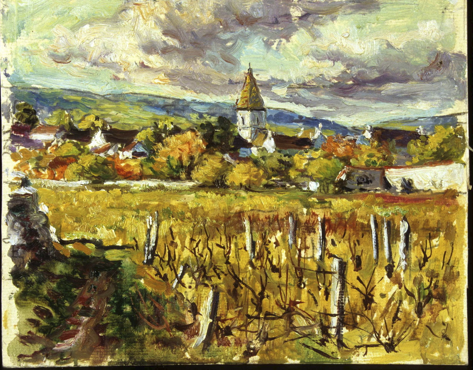 Vignes mortes, Couchey (titre inscrit, au verso)
