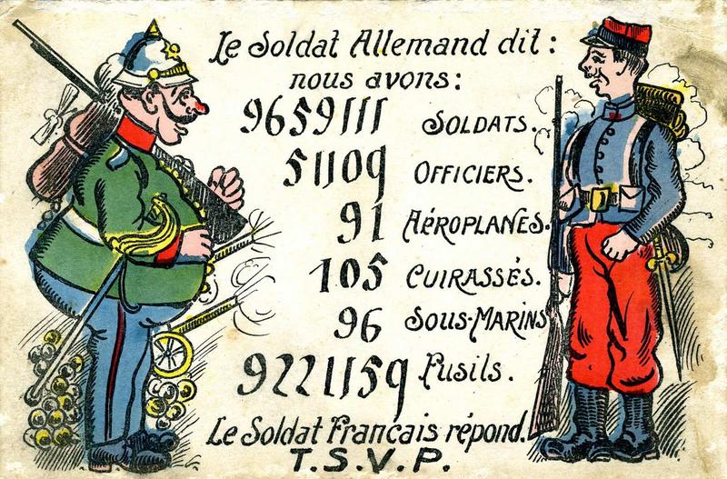 Le soldat Allemand dit : [...] Le Soldat Français répond. / T.S.V.P (titre inscrit)
