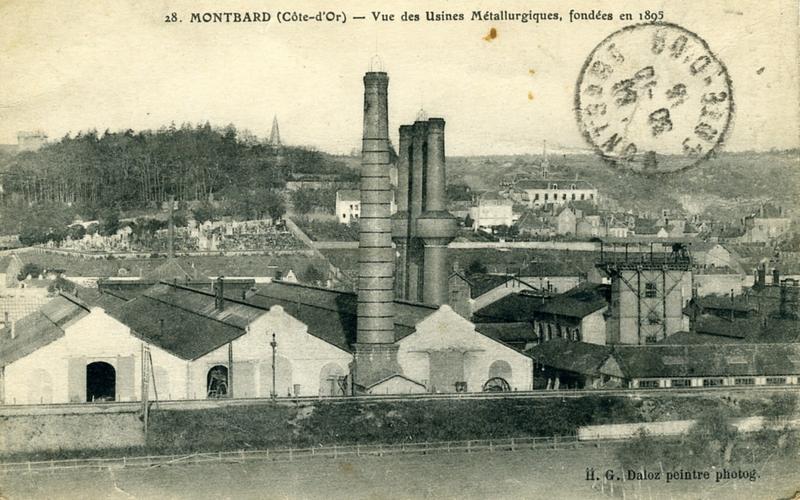 28. MONTBARD (Côte-d'Or) - Vue des Usines Métallurgiques, fondées en 1895 (titre inscrit)