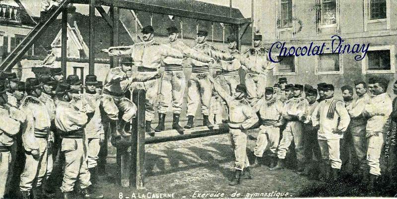 8 - A LA CASERNE - Exercice de gymnastique (titre inscrit)