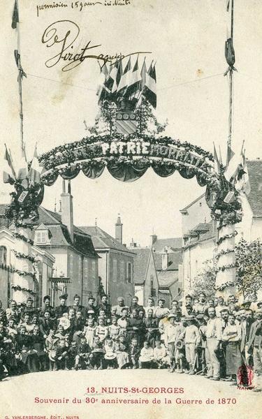 13. NUITS-St-GEORGES / Souvenir du 30e anniversaire de la Guerre de 1870. (titre inscrit)