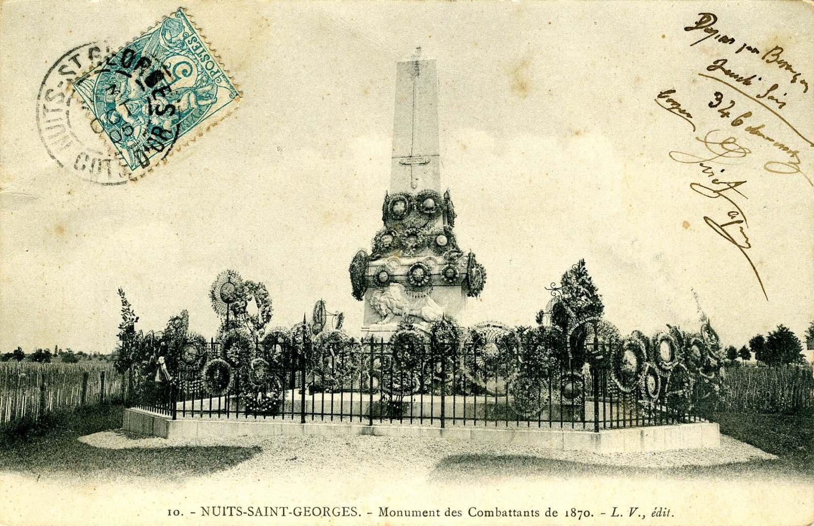 10. - NUITS-SAINT-GEORGES. - Monument des Combattants de 1870 (titre inscrit)