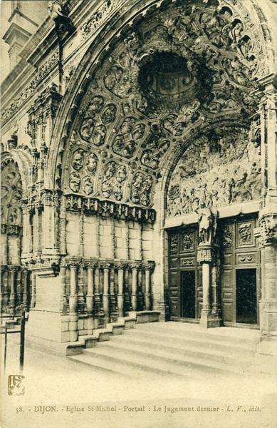 58. - Dijon - Eglise St-Michel - Portail : le Jugement dernier - LV, édit. (titre inscrit)