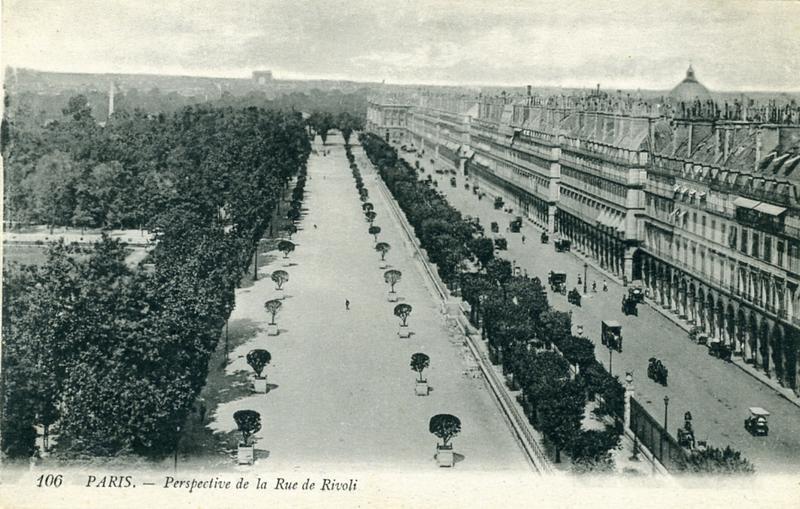 106 Paris - Perspective de la Rue de Rivoli (titre inscrit)