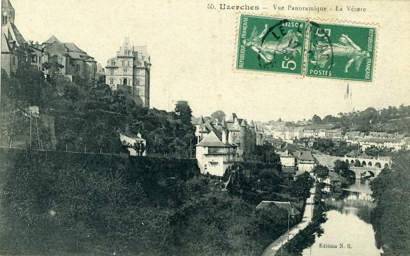 55. Uzerches - Vue Panoramique - La Vézère (titre inscrit)