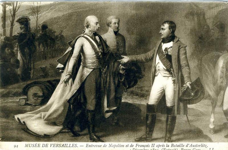 94 MUSEE DE VERSAILLES - Entrevue de Napoléon et de François II après la Bataille d'Austerlitz. 4 Décembre 1805 (Extrait) - Baron Gros - LL  (titre inscrit)