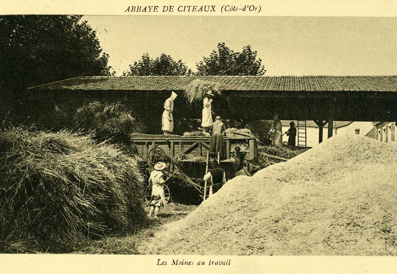 ABBAYE DE CITEAUX (Côte-d'Or) / Les Moines au travail (titre inscrit)