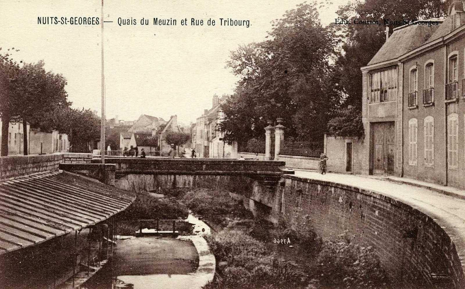 NUITS-St-GEORGES - Quais du Meuzin et Rue de Tribourg. (titre inscrit)
