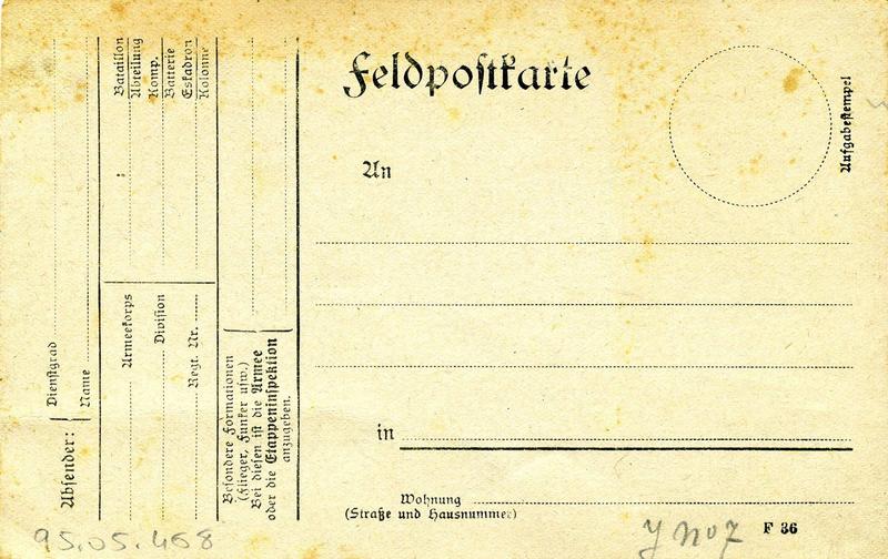 Feldpostkarte (titre inscrit, allemand)