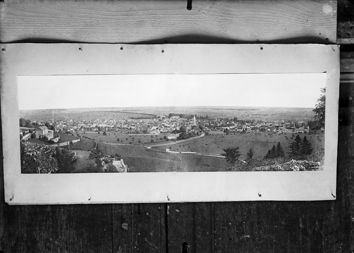 Cliché d'une représentation panoramique de Nuits-Saint-Georges (titre usuel)