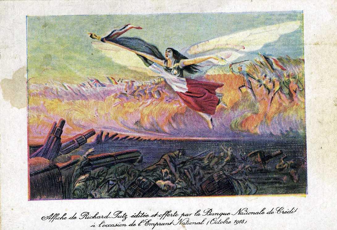 Affiche de Richard Putz éditée et offerte par la Banque Nationale de Crédit à l'occasion de l'Emprunt National (Octobre 1918)